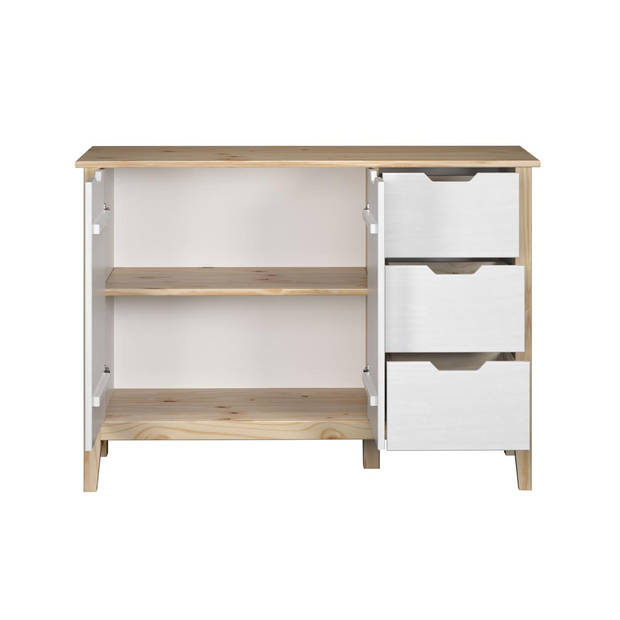 Latera dressoir 3 laden, 2 deuren wit.