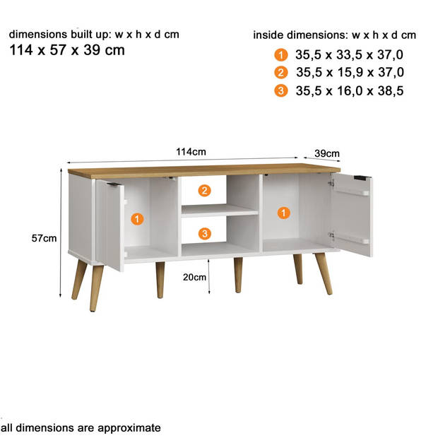 Paterno TV-meubel wit,honing.