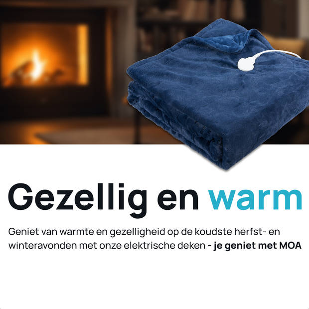 MOA Elektrische Flannel Fleece Deken - Bovendeken - Superzacht - 180x130 - EOB180DB