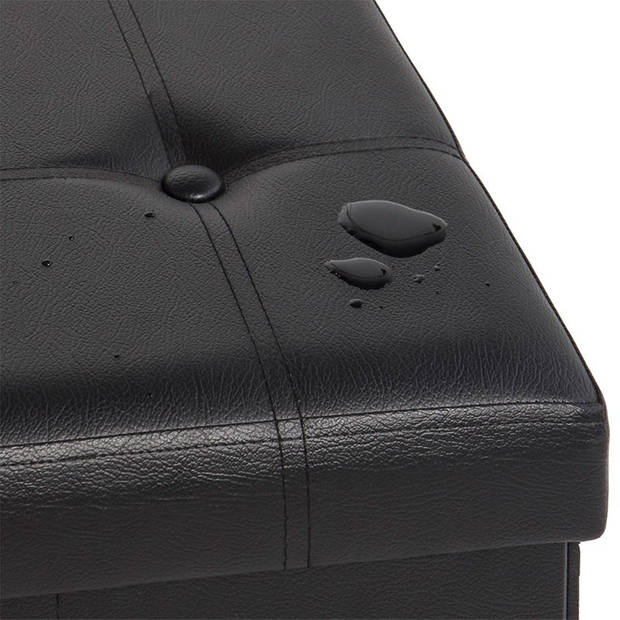 Monzana Poef, groot, hocker, zitbank met opbergsysteem, opvouwbaar, zwart multifunctioneel zwart 114 x 40 x 40cm