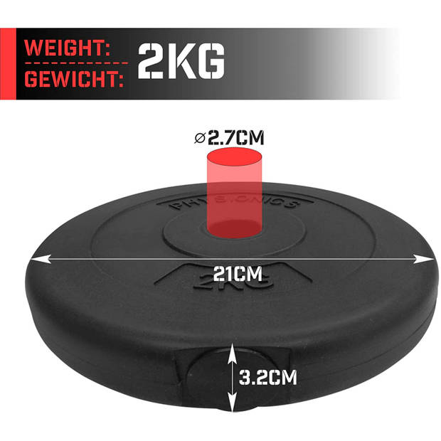 Gewichtsschijven, halterschijven 2 x 7.5 kg voor krachttraining