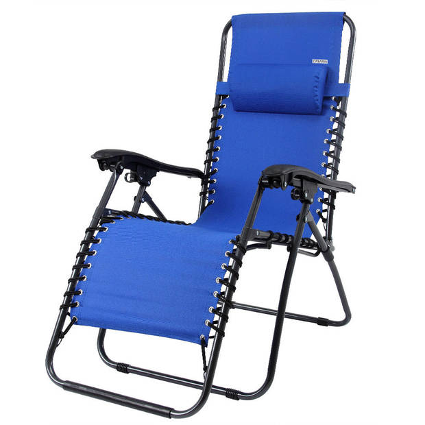 Luxe inklapbare ligstoel, blauw