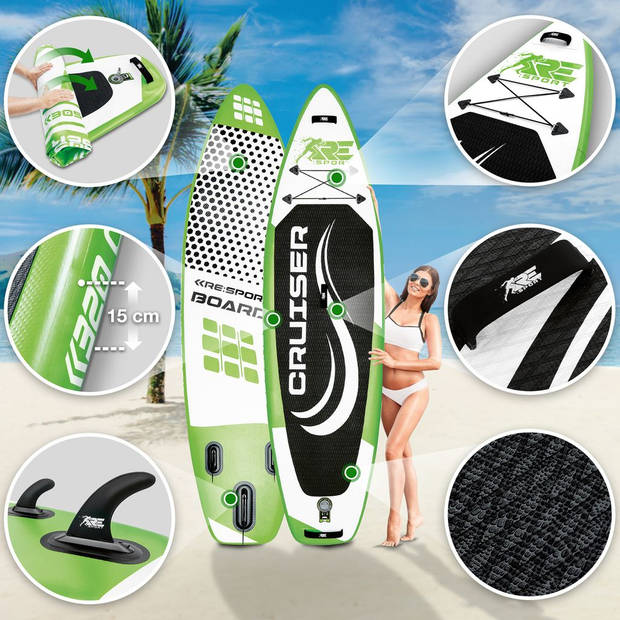 RE: SPORT-SUP Board 320 cm groen-supboard- opblaasbaar- stand up paddle set- surfboard --paddling premium