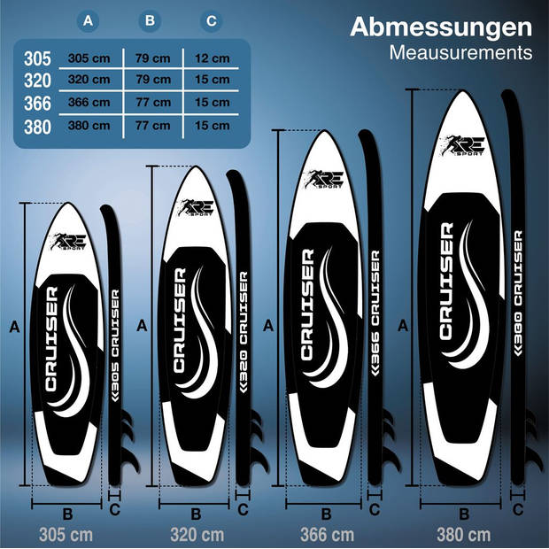 RE: SPORT-SUP Board 320 cm blauw-supboard- opblaasbaar- stand up paddle set- surfboard --paddling premium