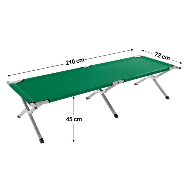 Tresko-XL campingbed- groen- 210cm-veldbed-ligbed- logeerbed- opklapbed -200kg