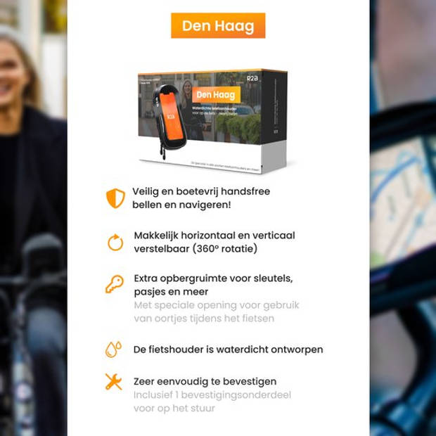 R2B Telefoonhouder Fiets Waterdicht - 360 Graden Rotatie - Zwart - Gsm Houder Fiets - Ook voor scooter & motor