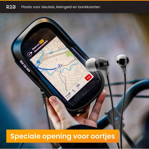 R2B Telefoonhouder Fiets Waterdicht - 360 Graden Rotatie - Zwart - Gsm Houder Fiets - Ook voor scooter & motor