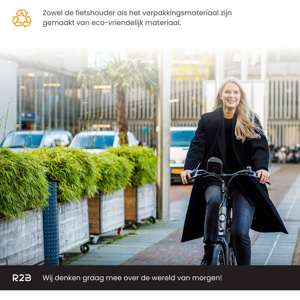 R2B Robuuste telefoonhouder fiets waterdicht met 360 graden rotatie - Model "Leiden" - Ook voor scooter & motor
