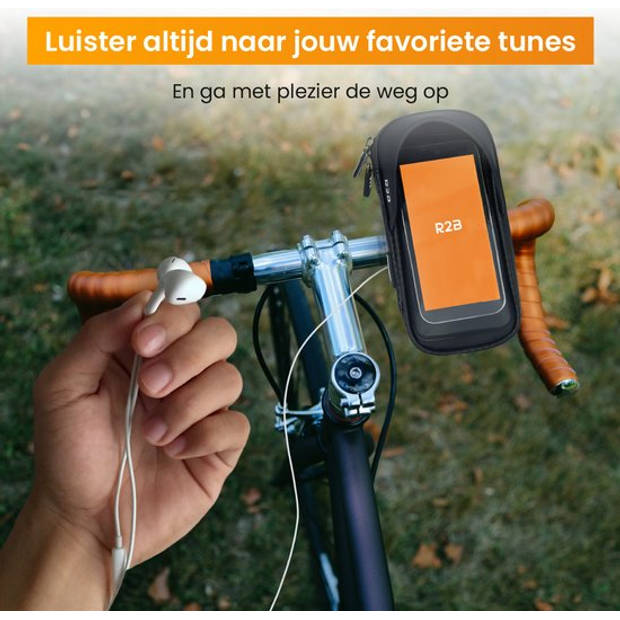 R2B Robuuste Telefoonhouder Fiets Waterdicht - 360 Graden Rotatie - Gsm Houder Fiets - Ook voor scooter & motor