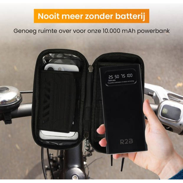 R2B Robuuste Telefoonhouder Fiets Waterdicht - 360 Graden Rotatie - Gsm Houder Fiets - Ook voor scooter & motor