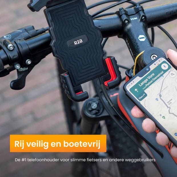 R2B Robuuste Telefoonhouder Fiets - 360 Graden Rotatie - Gsm Houder Fiets - Fietshouder - Ook voor scooter & motor