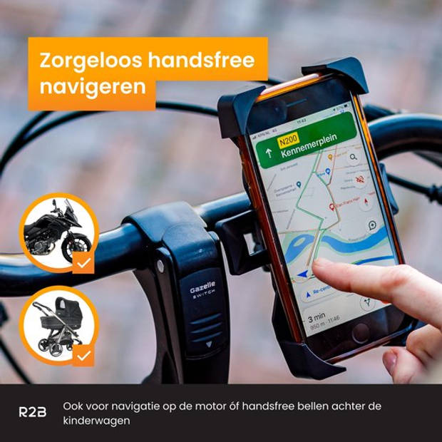 R2B Telefoonhouder Fiets - 360 Graden Rotatie - Gsm Houder Fiets - Accessoires - Fiets Telefoonhouder - Fietshouder