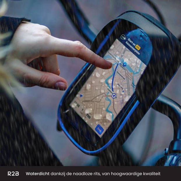 R2B Telefoonhouder fiets waterdicht met 360 graden rotatie - Ook voor scooter & motor - Gsm houder - Zwart/Blauw