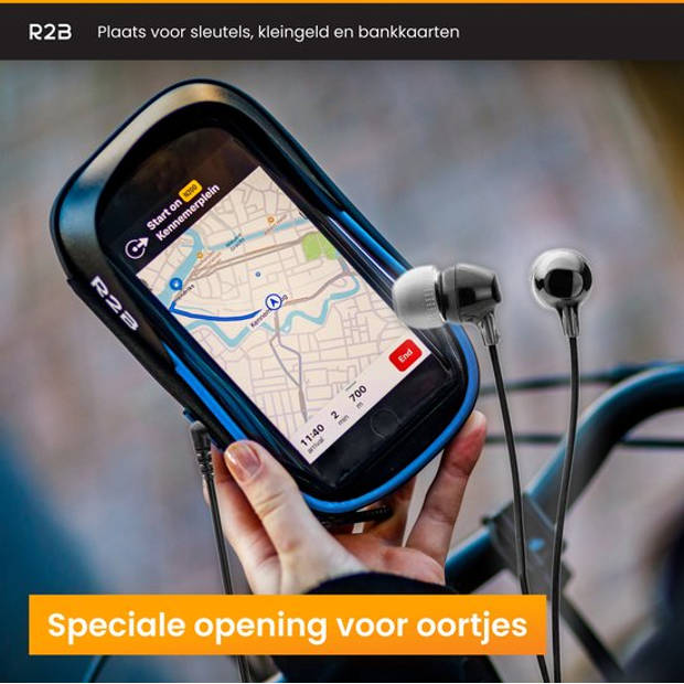 R2B Telefoonhouder Fiets Waterdicht - 360 Graden Rotatie - Zwart/Blauw - Gsm Houder Fiets - Ook voor scooter & motor