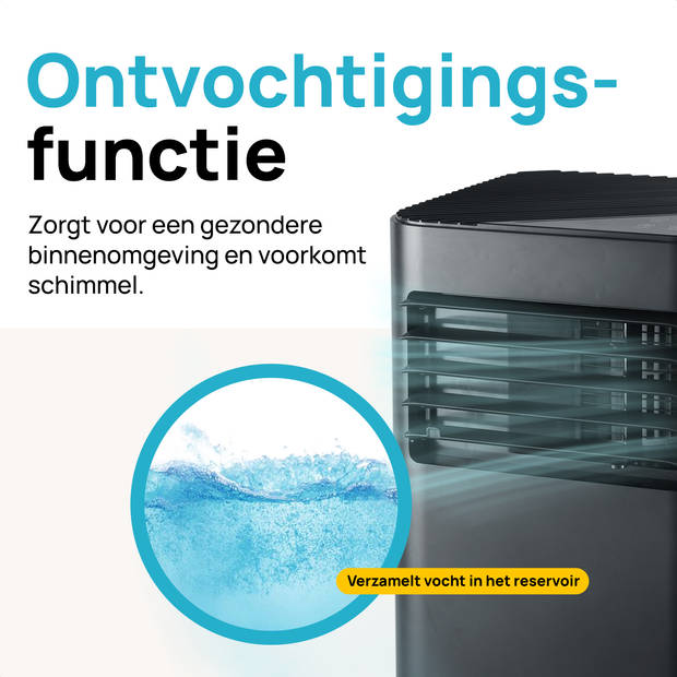 MOA Mobiele Airco - 9000 BTU - Airconditioning - Geschikt voor Ontvochtiging - Zwart - A010B