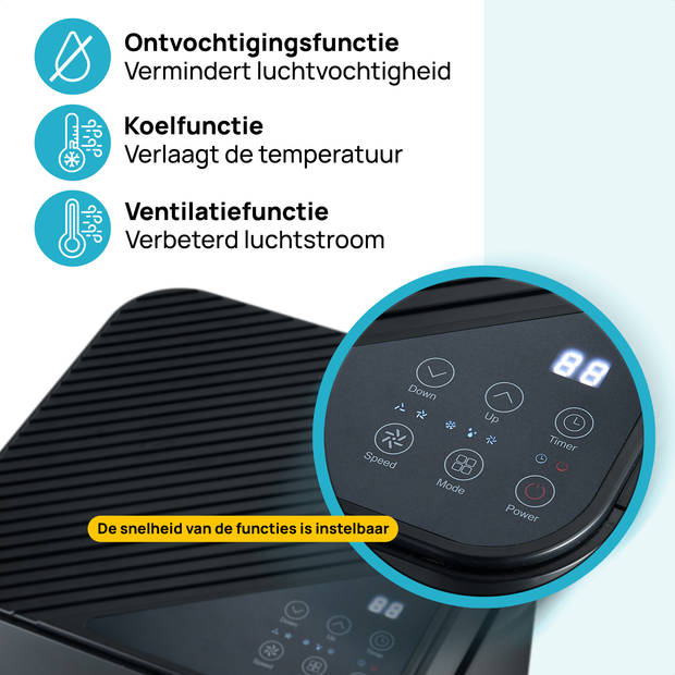 MOA Mobiele Airco - 9000 BTU - Airconditioning - Geschikt voor Ontvochtiging - Zwart - A010B