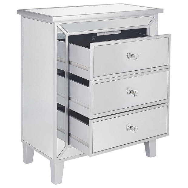 Beliani BREVES - Commode-Zilver-Glas