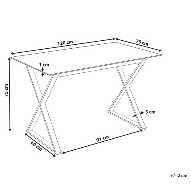 Beliani ATTICA - Eettafel-Wit-Veiligheidsglas