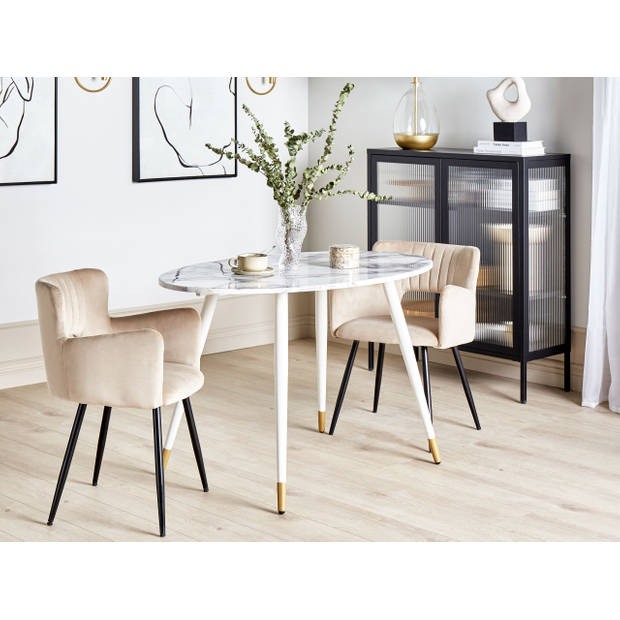 Beliani GUTIERE - Eettafel-Wit-MDF