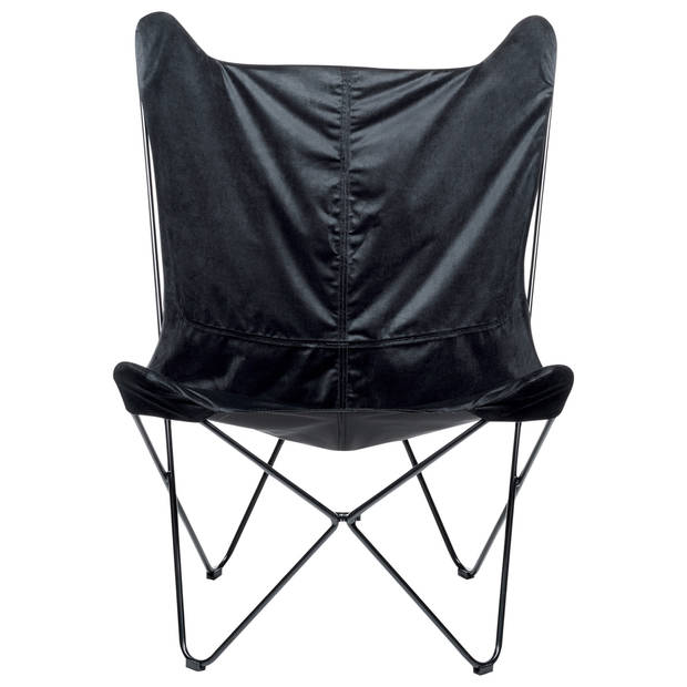 Beliani NYBRO - Fauteuil-Zwart-Fluweel