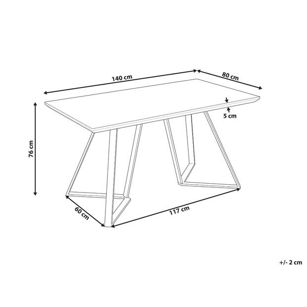 Beliani UPTON - Eettafel-Lichte houtkleur-MDF
