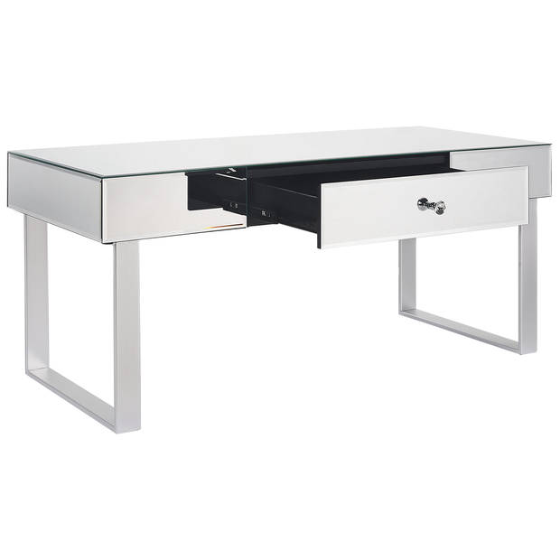 Beliani NESLE - Salontafel-Zilver-Glas