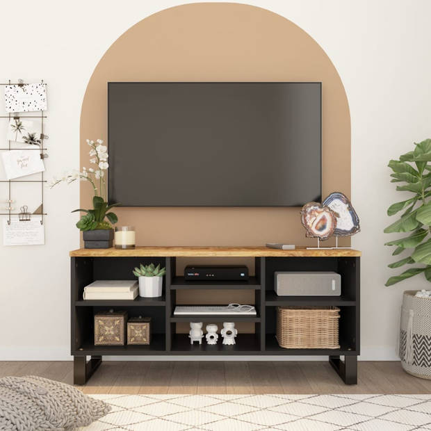 The Living Store Tv-meubel Mangohout 100 x 33 x 46 cm - Massief mangohouten mediakast met opbergruimte en stabiele