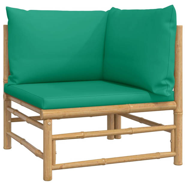 vidaXL 11-delige Loungeset met kussens bamboe groen