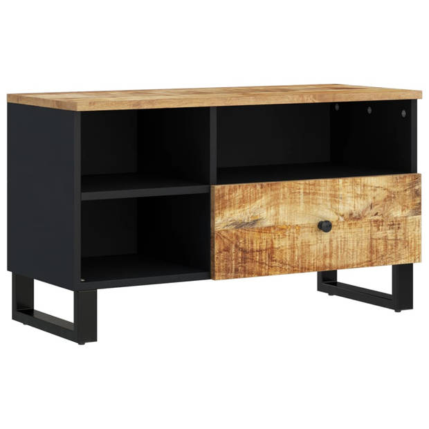 The Living Store TV-meubel Urban - Massief mangohout - 80 x 33 x 46 cm - Opbergruimte - Stabiele poten