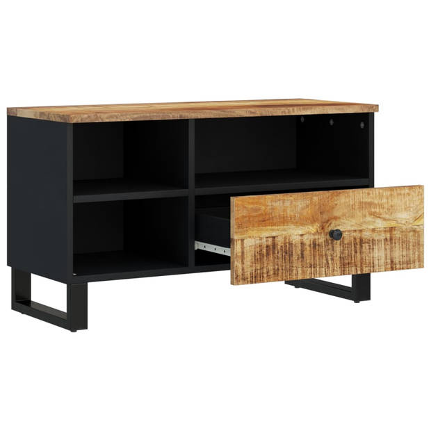 The Living Store TV-meubel Urban - Massief mangohout - 80 x 33 x 46 cm - Opbergruimte - Stabiele poten