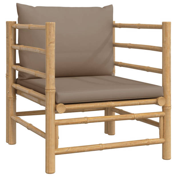 vidaXL 7-delige Loungeset met kussens bamboe taupe