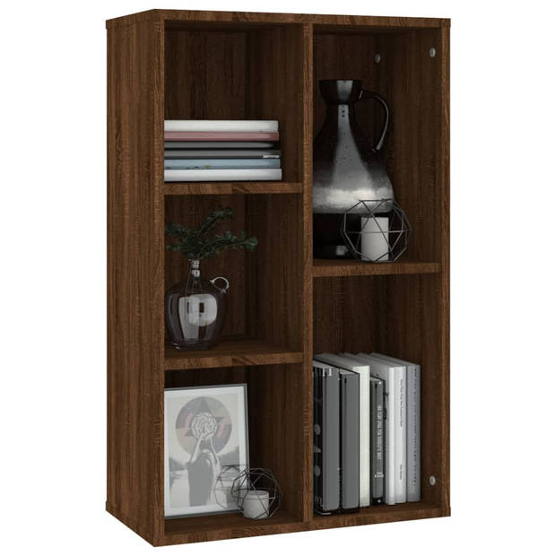 vidaXL Boekenkast/dressoir 50x25x80 cm bewerkt hout bruin eikenkleur