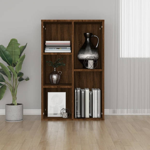 vidaXL Boekenkast/dressoir 50x25x80 cm bewerkt hout bruin eikenkleur