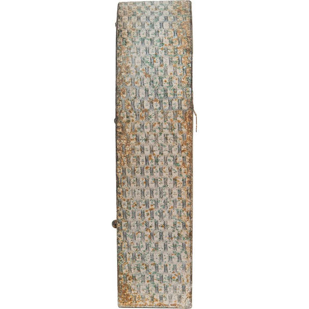 HAES DECO - Brievenbus vintage grijs metaal met Vogeltje en tekst "POST", formaat 25x10x40 cm