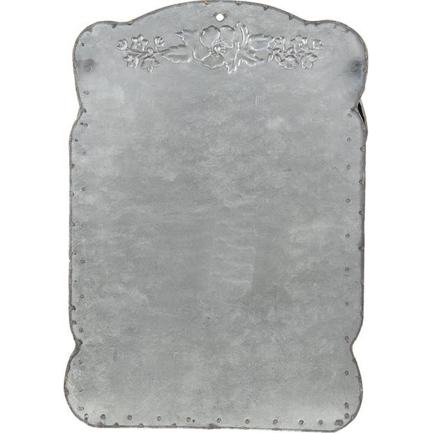 HAES DECO - Brievenbus vintage grijs metaal bedrukt met tekst "POST COURIER", formaat 26x8x39 cm