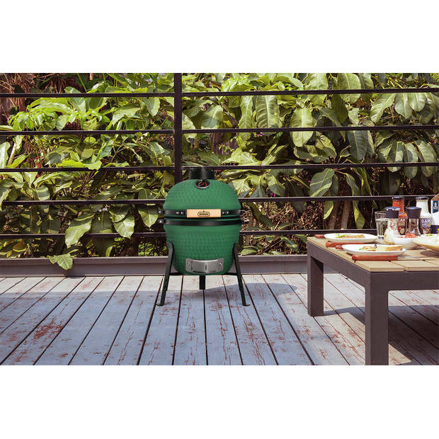 Buccan BBQ - Kamado barbecue - Sunbury Smokey Egg - Compact 13" - Limited Edition - Groen