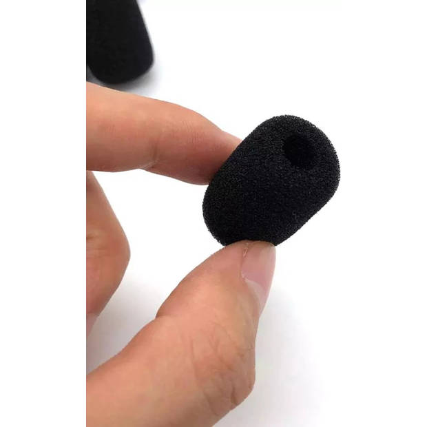 Microfoon windkap Headset Cover Zwart - 10 stuks Binnendiameter: 8mm Lengte: 3cm