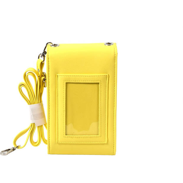 Geel Telefoontasje en Portemonnee voor Dames - 11cm x 4cm x 18.5cm - Handig Formaat - PU Materiaal - Met 5