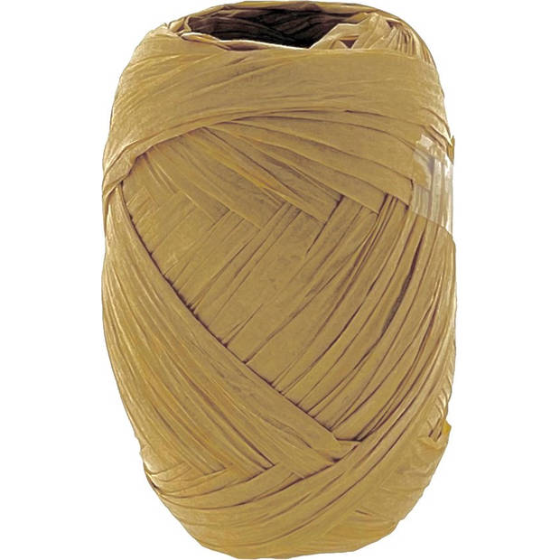 Papier Raffia 10mm x 30 mtr - zand / Zwart / Oranje - 3 x 10 Rollen