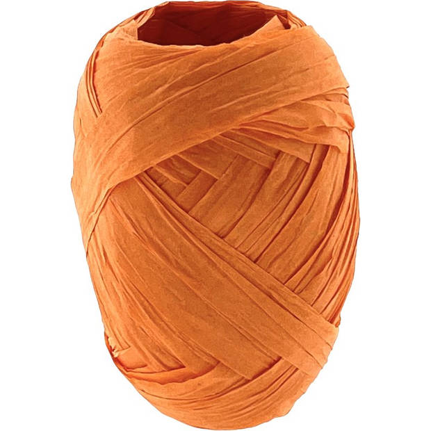 Papier Raffia 10mm x 30 mtr - zand / Zwart / Oranje - 3 x 10 Rollen