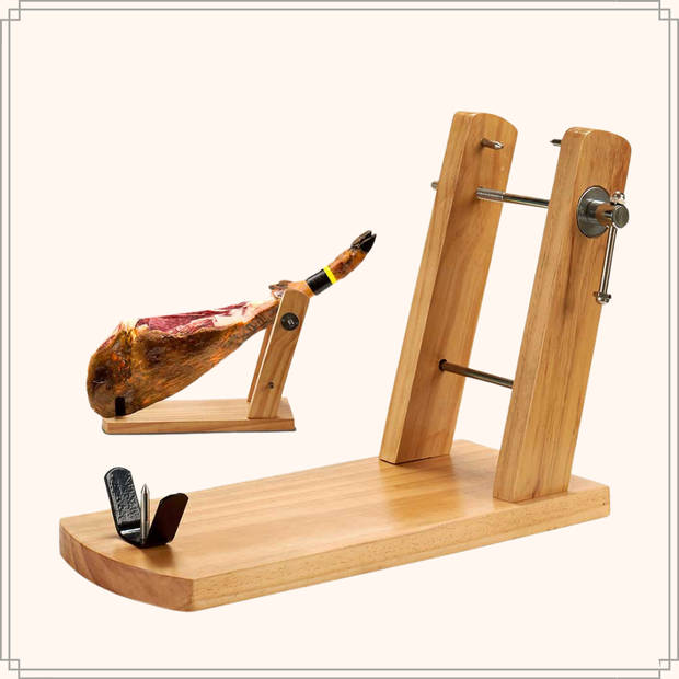 OTIX Hamhouder - Dubbele Arm - Hout - 18x44,8x8,1cm - Metaal