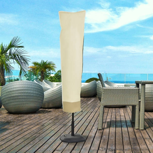 Parasolhoes - Parasolhoes voor zweefparasol - Beschermhoes - Parasolhoes staande parasol - beige/ koffie - Ø30 x 190 cm