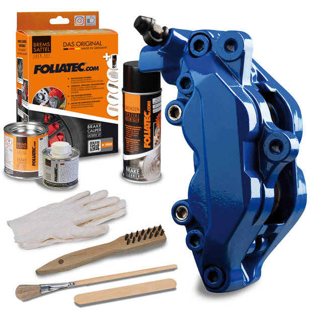 Foliatec Remklauwlakset - RS blauw - 3 Componenten - Inclusief remmenreiniger