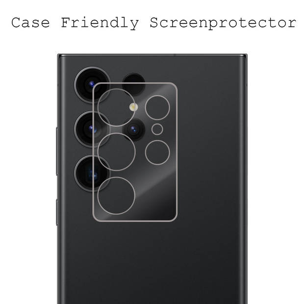 Basey Samsung Galaxy S23 Ultra Screenprotector Tempered Glass Beschermglas - Transparant