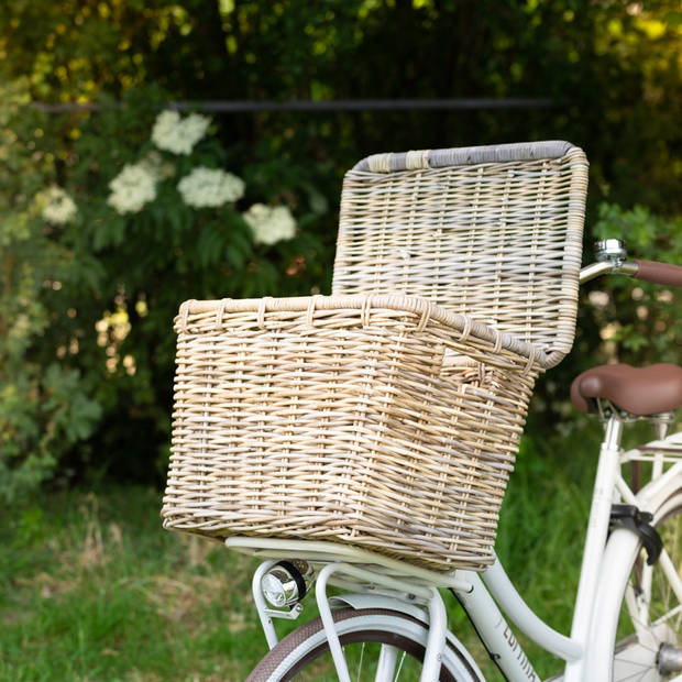 Het Mandenhuys - Fietsmand Rotan - 55x39x40cm - Incl. Deksel - Mand Marla