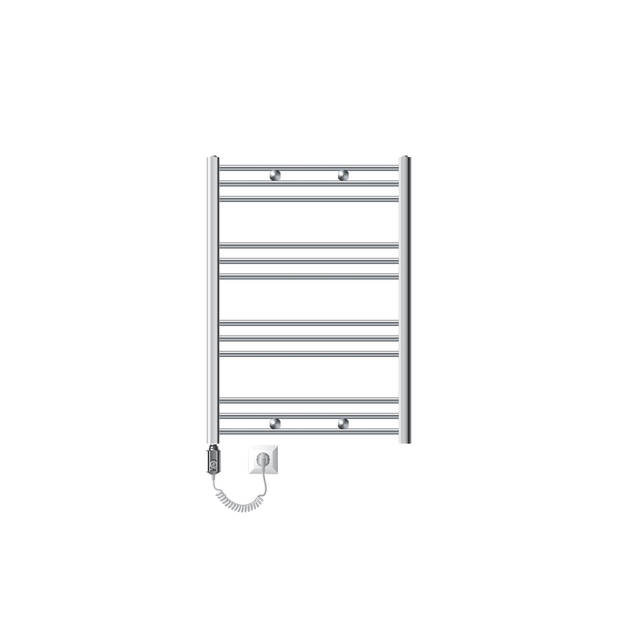 Badkamerradiator elektrisch 750x800 mm Chroom, recht, 300W