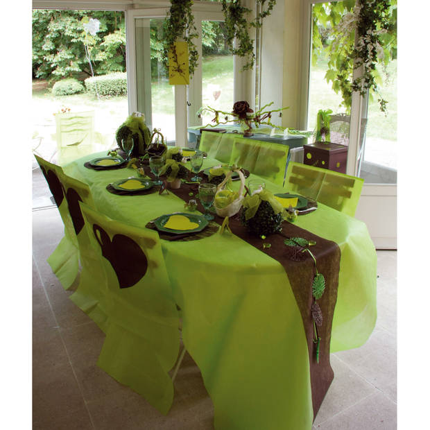 Santex Tafelkleed op rol - 2x - polyester - groen - 120 cm x 10 m - Feesttafelkleden