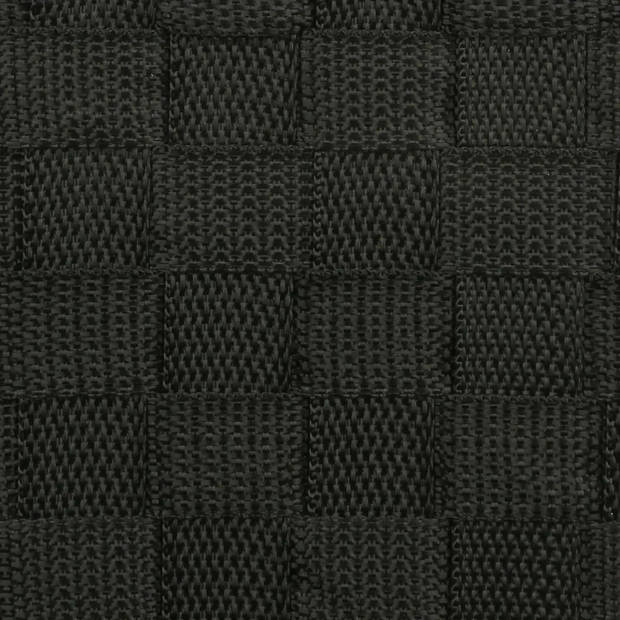 5Five Wasmand gevlochten Rotan - 2x - zwart - 57 liter - 33 x 33 x 53 cm - met deksel - Wasmanden