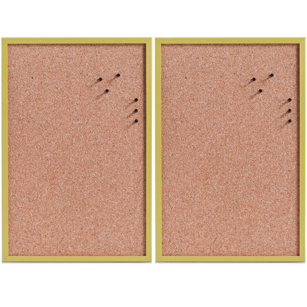Zeller prikbord incl. punaises - 2x - 40 x 60 cm - groen - kurk - Prikborden