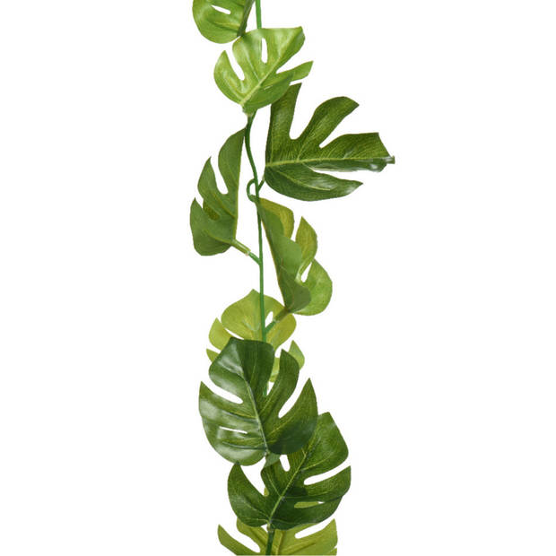 Plantenslinger/kunstplant - 2x - Monstera - groen - kunststof - 180 cm - Gatenplant - Kunstplanten